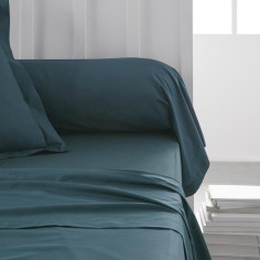 Taie de traversin TODAY Essential - 45 x 185 cm - 100% Coton uni - Paon Taie de traversin TODAY Essential - 45 x 185 cm - 100% Coton uni - Paon
