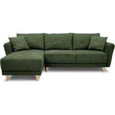 Canapé d'angle convertible réversible 3-4 places CLAUDIUS - Tissu Vert Olive - Coffre