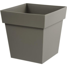 EDA Pot de fleur carré Toscane - 39 x 39 x H 39 cm - 38 L - Taupe EDA Pot de fleur carré Toscane - 39 x 39 x H 39 cm - 38 L - Taupe