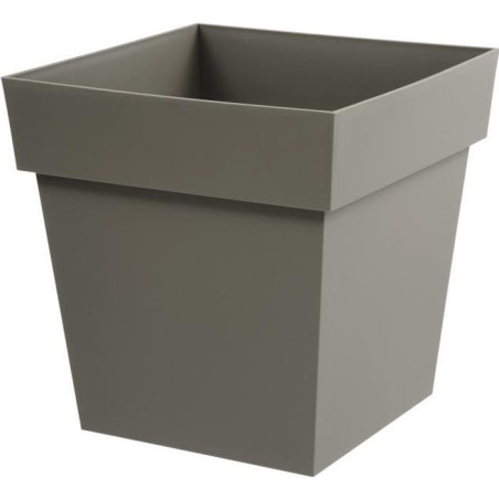 Pot de fleurs Carré 40 cm - EDA - Toscane - 38 L - 39 x 39 x H.39 cm - Taupe