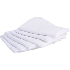 Lot de 6 langes carré - DOMIVA - Blanc - 70x70cm - 100% Coton - Lavable a 95°C Lot de 6 langes carré - DOMIVA - Blanc - 70x70cm - 100% Coton - Lavable a 95°C