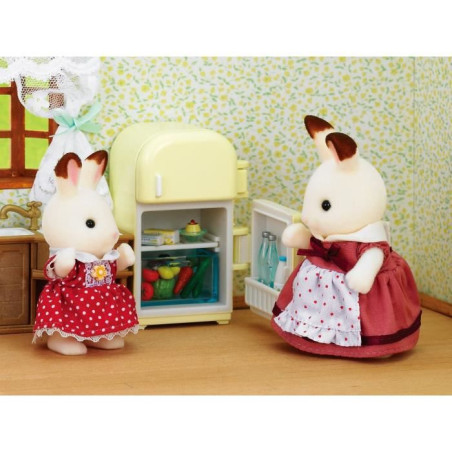 La maman Lapin Chocolat et réfrigérateur - Sylvanian Families - 5014