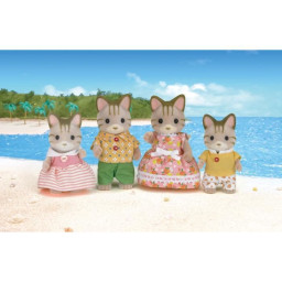 SYLVANIAN FAMILIES - 5180 - Famille Chat Tigre - Les Familles - Articulée et Habillée