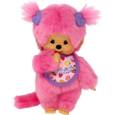 Peluche Monchhichi Frozen Fruit 20 cm - BANDAI - Fourrure rose - Bavoir gourmand - Cadeau enfant Peluche Monchhichi Frozen Fruit 20 cm - BANDAI - Fourrure rose - Bavoir gourmand - Cadeau enfant
