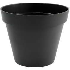 Pot de fleur rond Toscane - EDA PLASTIQUE - Ø 48 x H 40 cm - 43 L - Gris anthracite Pot de fleur rond Toscane - EDA PLASTIQUE - Ø 48 x H 40 cm - 43 L - Gris anthracite