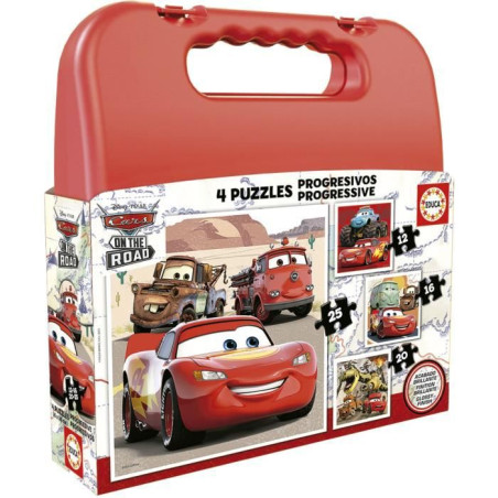 Puzzle progressif CARS - Malette de 4 puzzles - Educa - 12-16-20-25 pieces