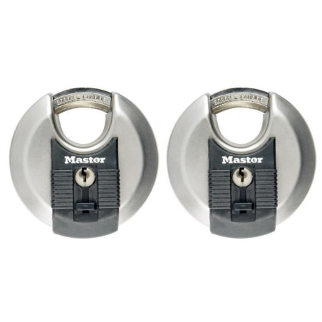 Lot de 2 Cadenas a disque - MASTER LOCK - M40EURT - Acier inoxydable - 70 mm