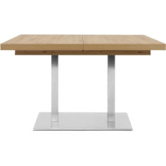 ORLANDO Table a manger a rallonge - Style contemporain - Décor chene artisan et alu -