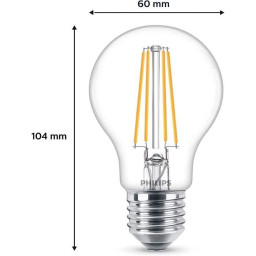  pack de 6 ampoules E27 LED transparentes 60W