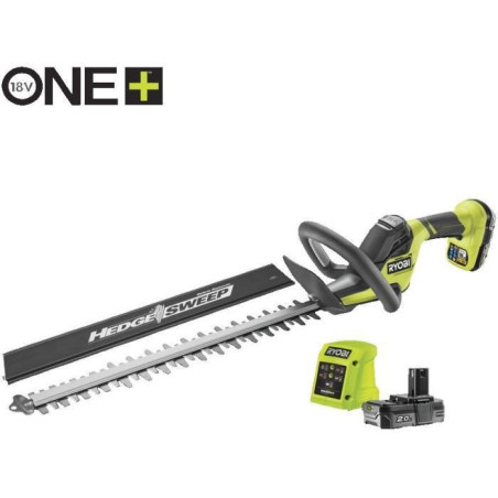 Taille-haies avec 1 batterie lithium+ 2,0 Ah et 1 chargeur 1,5 A - RYOBI - RY18HT50A-120 - 18V - Lames 50 cm