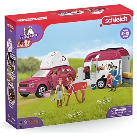 Voyage en voiture avec remorque pour chevaux