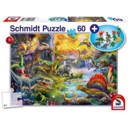 Dinosaures - avec add on (figurines de dinosaures) - 60 pcs - SCHMIDT SPIELE