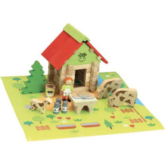 Jeu de construction en bois - JEUJURA - La Maison du Comte - 50 pieces - Rouge - Multicolore - Mixte Jeu de construction en bois - JEUJURA - La Maison du Comte - 50 pieces - Rouge - Multicolore - Mixte