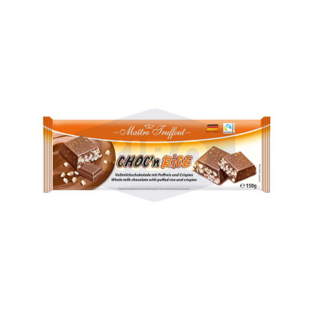 MAITRE TRUFFOUT Barre de chocolat au lait et riz soufflé Choc´n Rice 150g Antananarivo Madagascar