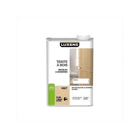 Teinte à bois LUXENS, 0.5L, blanc mat