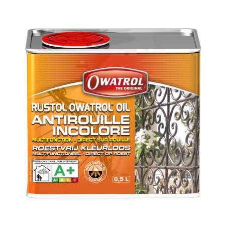 Protection Antirouille Extérieur / Intérieur Rustol Owatrol, Incolore, 0.5 L