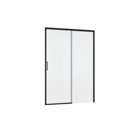 Porte de douche coulissante transparente, noir 140 cm, remix