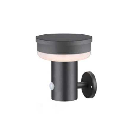 Applique noire a detection D16 H16.5cm 40 LED Blanc ext