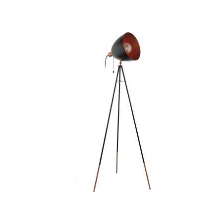 CHESTER lpe sur pied cuivré/noir E27 60W h1355 -