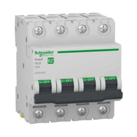 Disjoncteur 4P 4500 A C 63A Easy9
