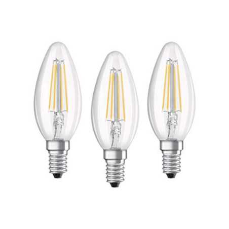 Lot de 3 lampes LED E14 4W/827 Basecla