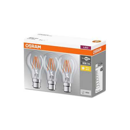 Lampe LED BASECLA 60W B22 3 pièces