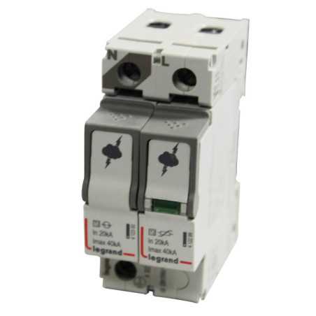 Parafoudre basse tension T2 40KA 2 modules 1P+N