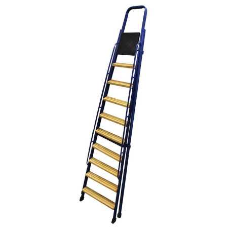 Escabeau 10 marches fer/bois