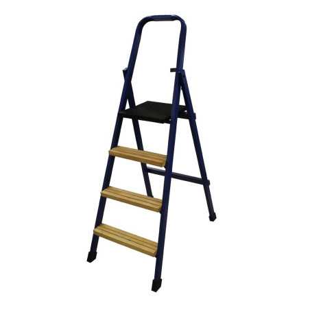 Escabeau 4 marches fer/bois