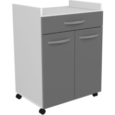OSLO Desserte de 60 cm - 1 Tiroir et 1 Porte - L 60 x P 44 x H 81 cm - Coloris Gris brillant - EKIPA OSLO Desserte de 60 cm - 1 Tiroir et 1 Porte - L 60 x P 44 x H 81 cm - Coloris Gris brillant - EKIPA