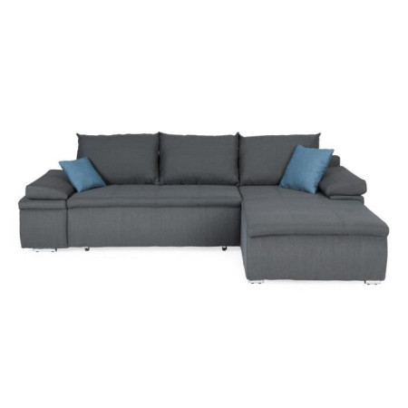CELINA Canapé d'angle réversible convertible 3 places + Coffre de rangement - Tissu g