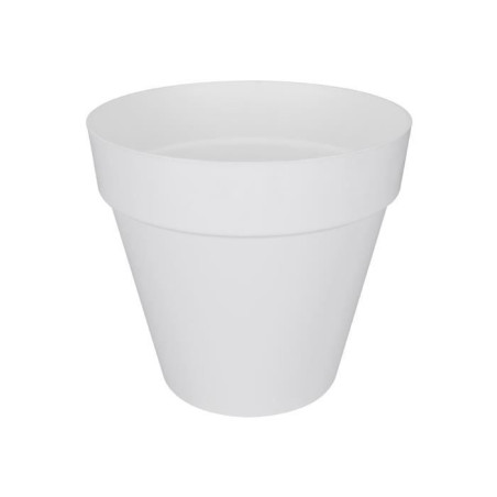 ELHO Pot de fleurs rond avec roues Loft Urban - Ø 38.5 x 35,3 cm - Blanc