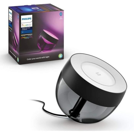 Philips Hue White & Color Ambiance, lampe Iris, compatible Bluetooth, Noir, fonctionne avec Alexa, Google Assistant et Apple