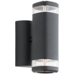 Applique extérieure up & down - BRILLIANT - JANDY - Métal/verre - Noir - GU10 max 2x18W