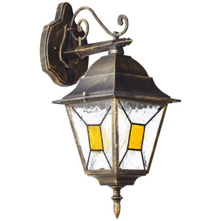 JANEL Applique extérieure descendante, noir dore, E27 max 60W, ampoule non incluse