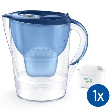 Carafe filtrante BRITA Marella bleue (2,4L) - Inclus 1 cartouche filtrante MAXTRA PRO All-in-1