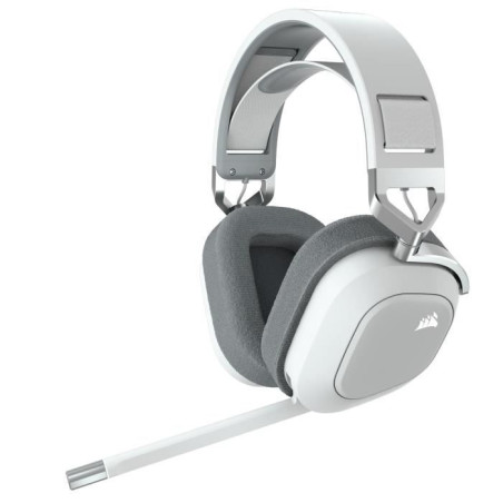 Casque Gaming Sans Fil - CORSAIR - HS80 RGB Wireless - Son Dolby Atmos - Microphone Omnidirectionnel - Blanc - (CA-9011236-EU)