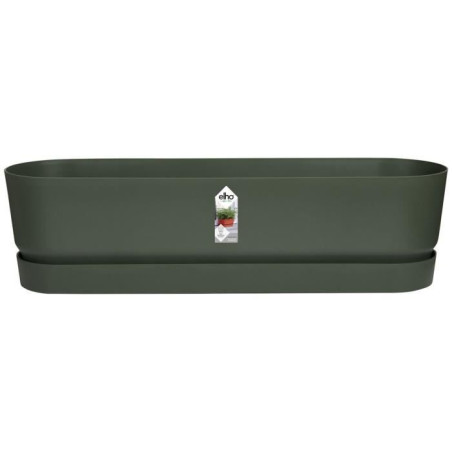 ELHO Jardiniere ovale GREENVILLE - Ø49 x 19,8 x 18,4 cm - Plastique recyclé - Résistant au gel - Noir