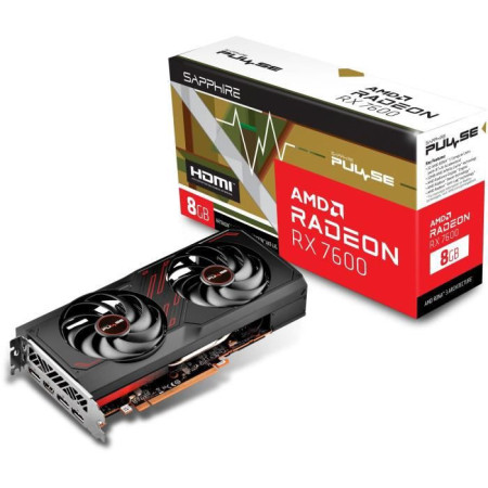 SAPPHIRE - Carte Graphique - PULSE AMD RADEON - RX 7600 GAMING 8GB GDDR6 - HDMI / TRIPLE DP