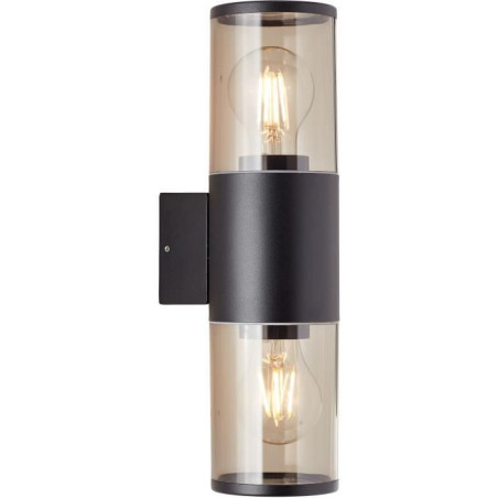 Applique extérieure SERGIORO - BRILLIANT - noir depoli - 2xE27 20W - aluminium/plastique - IP44