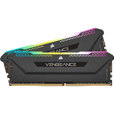 Mémoire RAM - CORSAIR - Vengeance RGB Pro SL DDR4 - 16GB 2x8GB DIMM - 3200 MHz - 1.35V - Noir (CMH16GX4M2E3200C)