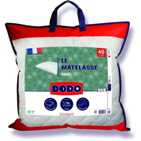 Oreiller - Le Matelassé - DODO - 60 x 60 cm - Soutien ferme - Taie déhoussable