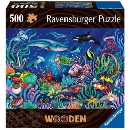 Puzzle en bois - Ravensburger - Monde marin coloré - 500 pieces - Adulte