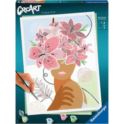 CreArt Flowers on my mind 24x30 cm - Peinture par numéros  Des 12 ans  Ravensburger - 20275