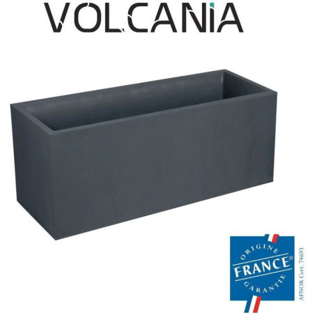 Jardiniere - EDA - Volcania - 98 L - Intérieur / Extérieur - Décor Pierre - 99,5 x 39 x H. 43 cm - Gris Anthracite