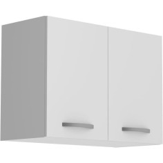 OSLO Meuble haut 2 portes - Blanc - L 80 x P 36 x H 58 cm OSLO Meuble haut 2 portes - Blanc - L 80 x P 36 x H 58 cm