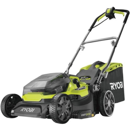 Tondeuse hybride RYOBI 18V One+ coupe 37cm - 2 batteries 5.0 Ah - 1 chargeur rapide RY18LMH37A-250