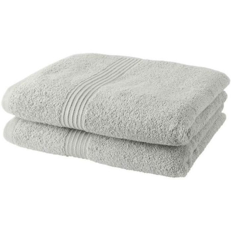 TODAY Essential - Lot de 2 Serviettes de Toilette - 50 x 90 cm - 100 % Coton - Craie