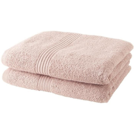 TODAY Essential - Lot de 2 Serviettes de Toilette - 50 x 90 cm - 100 % Coton - Rose Des Sables