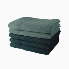 Lot de 5 Draps de Bain TODAY 70x130 cm 100% Coton - 3 paon + 2 celadon Lot de 5 Draps de Bain TODAY 70x130 cm 100% Coton - 3 paon + 2 celadon
